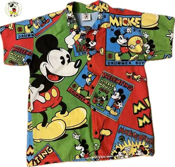 90년대 빈티지 USA제 Mickey&co. 반팔 셔츠 멀티 컬러