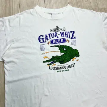 90s 티셔츠 악어 버번 스트리트 gator-beer 빈티지