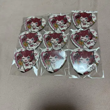 crazy raccoon CR 발렌타인 캔뱃지 빨간색 미카루비