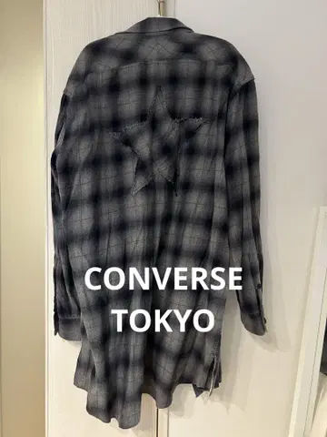 컨버스 도쿄 자수 옴브레 체크 셔츠
