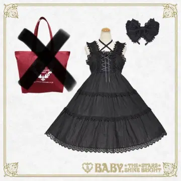 BABY 얽힌 3단 티어드 점퍼 스커트 세트 블랙