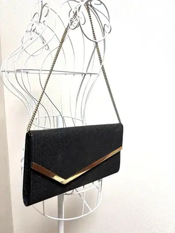 JIMMY CHOO 클러치백 블랙 지미추 라메 파티