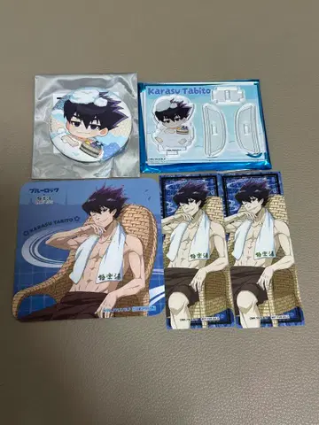 극락탕 블루 록 카라스미 캔뱃지 아크릴 스탠드 코스터 5종 세트