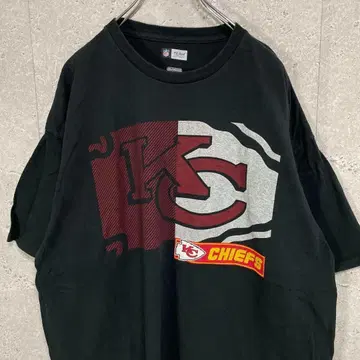 캔자스시티 치프스 NFL 팀 로고 블랙 티셔츠 2XL