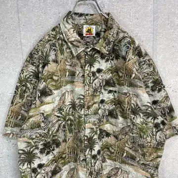 YO WEAR 애니멀 올 패턴 셔츠 반팔 빅 사이즈 XL