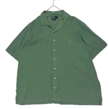 랄프 90s CURHAM 오픈 카라 무지 셔츠 박스 3XB 그린