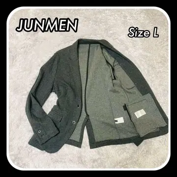 JUNMEN 테일러드 자켓 헤링본 다크 그레이 L