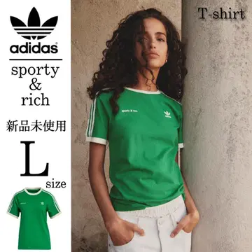 새상품 아디다스 sporty&rich 티셔츠 L 사이즈 그린 반팔