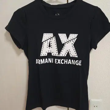 Armani Exchange 여성용 반팔 티셔츠 S 블랙