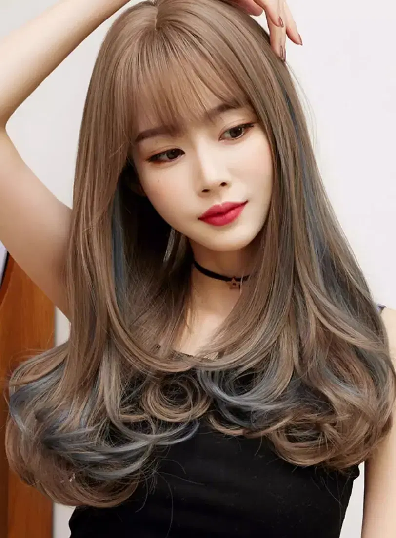 Long Wave Two-Tone Fashion Wig Black Color