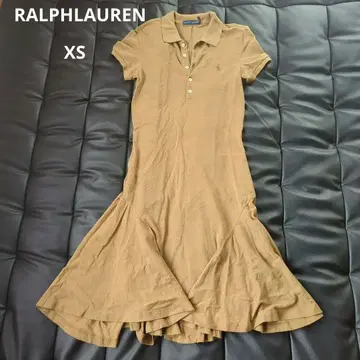 RALPH LAUREN 라이트 브라운 폴로 드레스 XS 플레어