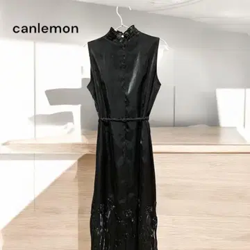 canlemon 블랙 새틴 원피스