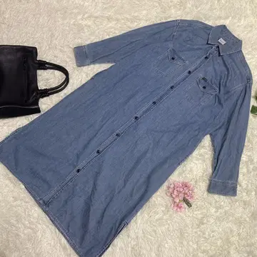 새상품급 Lee Santorized 롱 원피스 데님 원단 M 사이즈