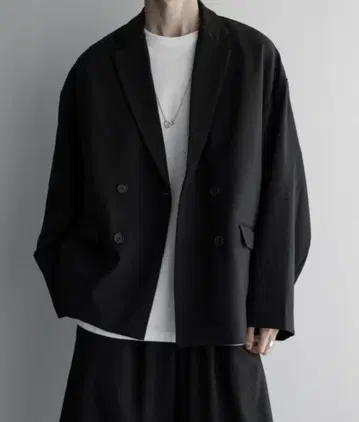 remer 루즈 베이직 더블 테일러드 자켓