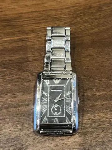 Emporio Armani 실버 직사각형 시계