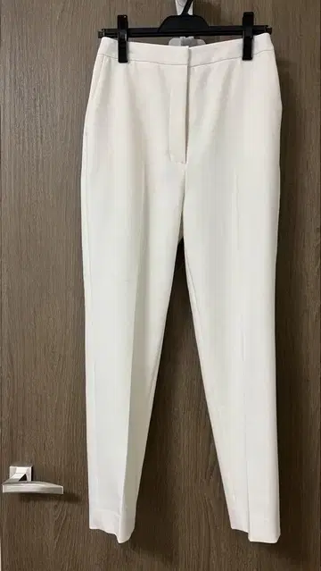 미사용 Demi Luxe 더블 크로스 스틱 팬츠 36 화이트