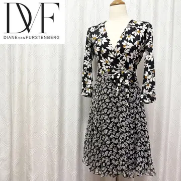 새상품급 DIANE von FURSTENBERG 꽃무늬 카슈쿨 랩 드레스