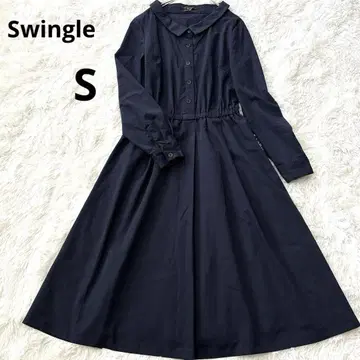 Swingle 원피스 네이비 컬러 옷깃 S 사이즈