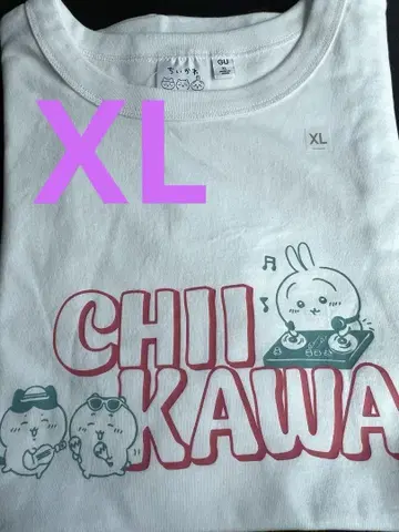 치이카와 (먼작귀) GU 티셔츠 XL 흰색 화이트 콜라보