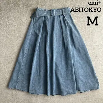 emi+ ABITOKYO 30년 데님 벨트 스커트 M 사이즈
