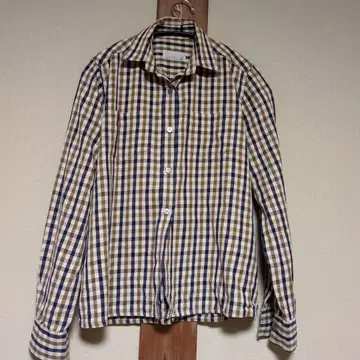 Aquascutum 체크 무늬 긴팔 셔츠 34 사이즈