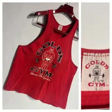 90's 빈티지 GOLD'S GYM 골드 짐 빨간색 싱글 탱크탑 L