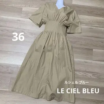 르 쉘 블루 (LECIELBLEU) 라운드 폼 드레스 36 S 원피스
