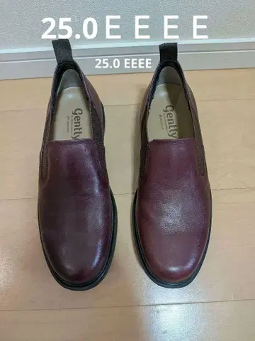 문스타 Gently GE205 천연 가죽 버건디 슬립온