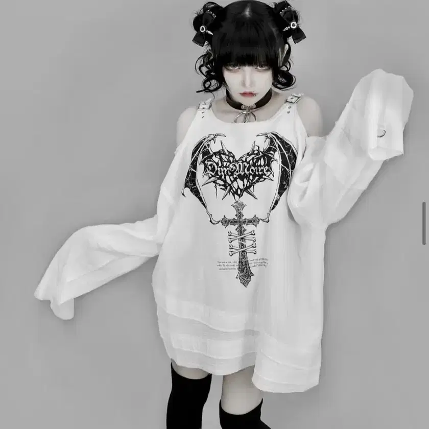 DimMoire【ディムモアール】Baby Skull BIG T/White