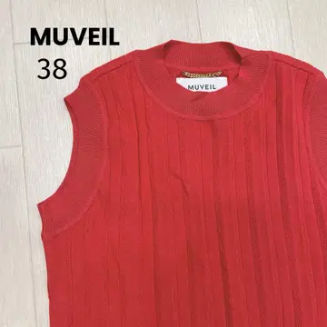 MUVEIL 무베일 바늘 제거 슬리브리스 리브 니트 상의 38