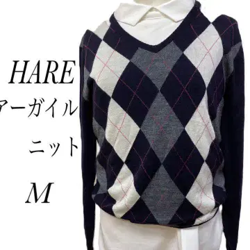 HARE 아가일 무늬 니트 스웨터 M