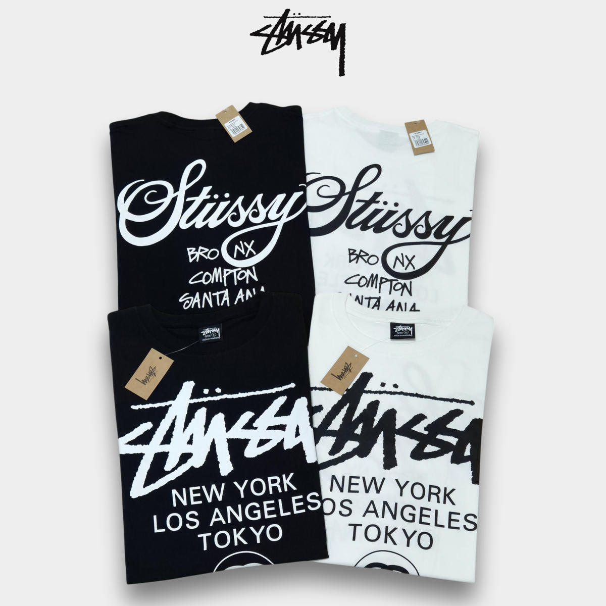 [정품 새상품]스투시 stussy 월드투어 반팔 남녀공용