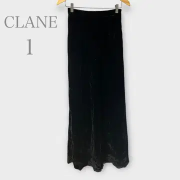 클라네 벨로아 롱 스커트 벨벳 광택 블랙 S 가을/겨울