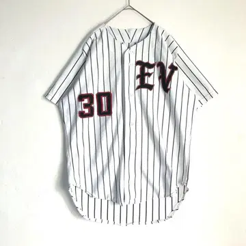3330 베이스볼 셔츠 EV 유니폼 야구 스트라이프 화이트