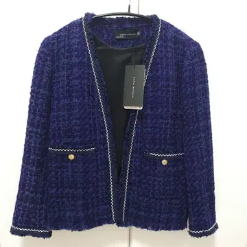 새상품 ZARA 네이비 노카라 자켓 S