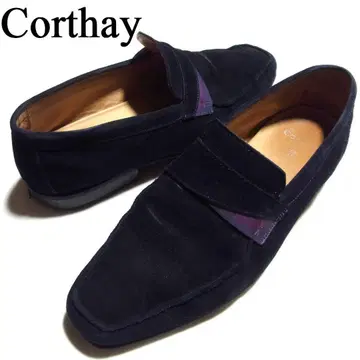 Corthay 코르테 스웨이드 가죽 로퍼 7 네이비