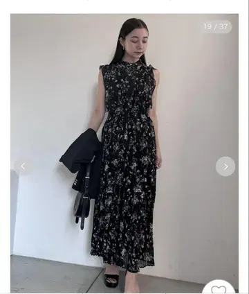 snidel 지속가능성 플리츠 원피스 롱 원피스