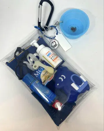 가챠 파우치 사우나 목욕탕 블루 파랑 이마바리 타월
