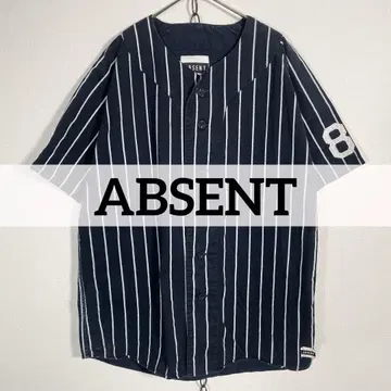 ABSENT 베이스볼 메이저리그 셔츠 스트라이프 네이비 L 사이즈