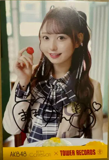 오모리 마호 마사카노의 고백 타워 레코드 엽서 [자필 사인]