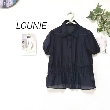 9021 LOUNIE 루니 반팔 셔링 블라우스 무지 페미닌