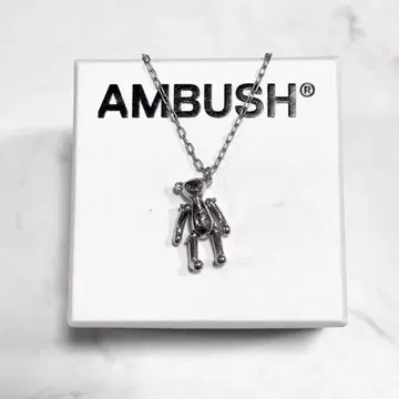 AMBUSH 테디베어 펜던트 목걸이 실버 앰부쉬