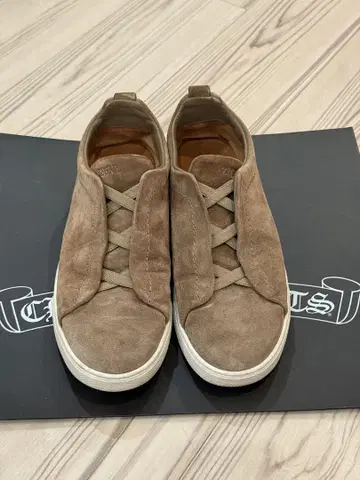 제냐 Zegna 브라운 스웨이드 슬립온