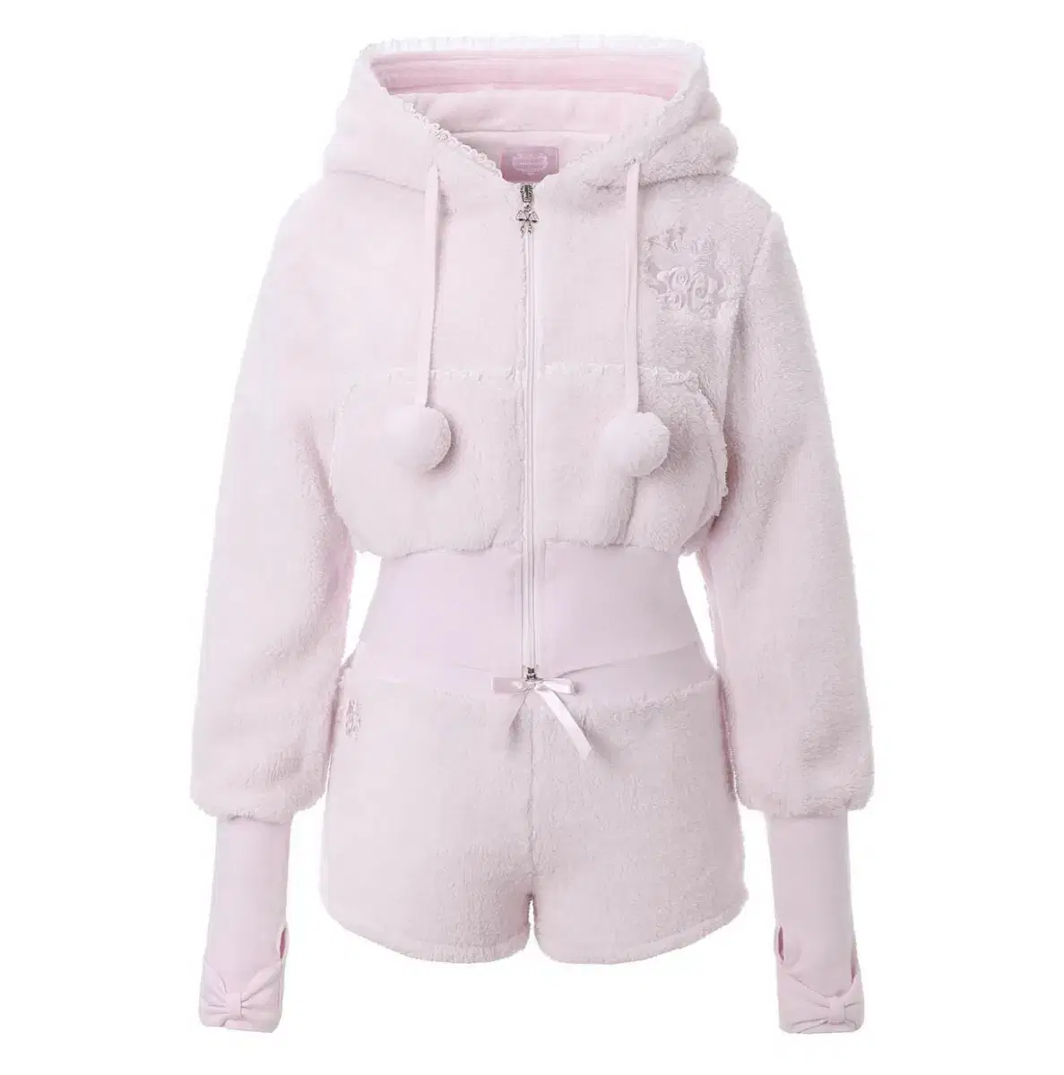 Shushu Cherry Pom Pom Hoodie Set Hime Gal Gal Onegal