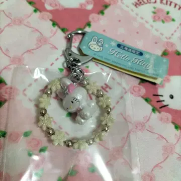 눈 토끼 헬로키티 2000년 키링 현지 홋카이도 초레어