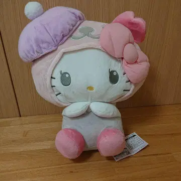 [극히 희귀] 팬더 헬로키티 (핑크) 파스텔 베레모 BIG 봉제 인형