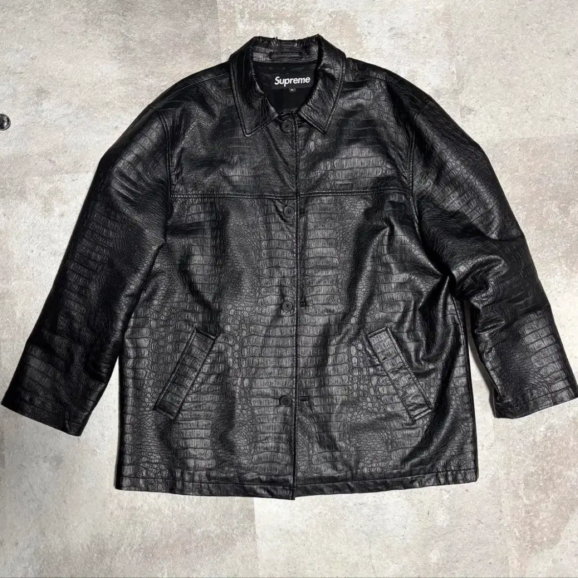 SUPREME 슈프림 [XL] Supreme Crocodile Leather Car Coat Jacket on