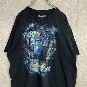 무비 Dr.WHO 닥터 후 프린트 티셔츠 블랙 빅 2XL