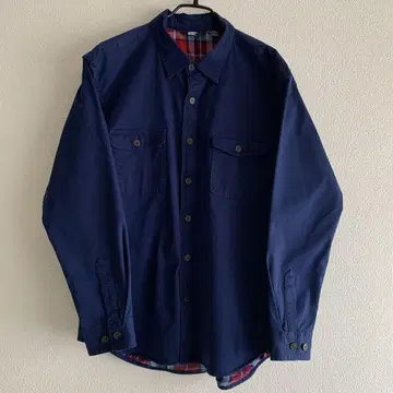 Lands' End 플란넬 안감 부착 긴팔 워크 셔츠