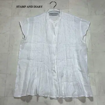 STAMP AND DIARY 블라우스 슬리브리스 린넨 100% 턱